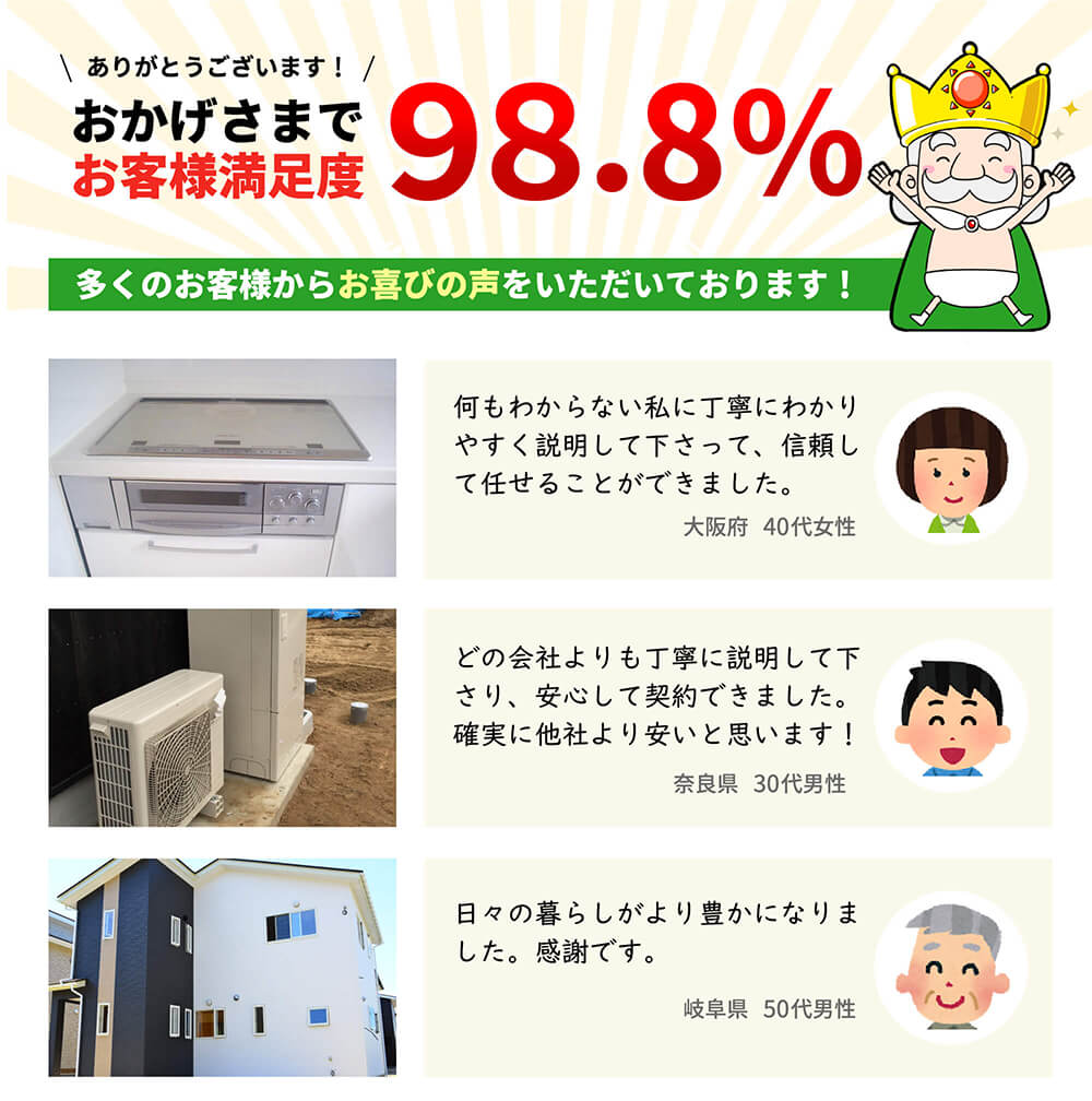 おかげさまでお客様満足度98.8% 大阪府40代女性