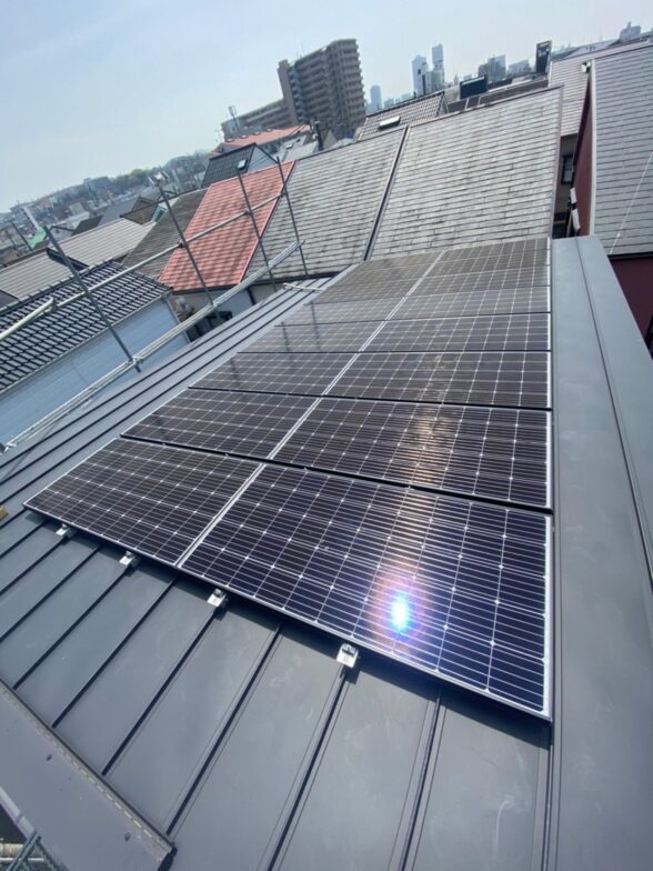 奈良県長州産業太陽光発電システムCS-260B61S施工後の写真