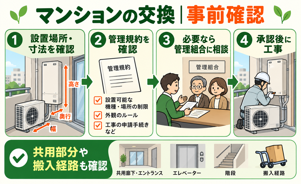マンション交換前に管理規約・設置場所・承認要否を確かめる手順