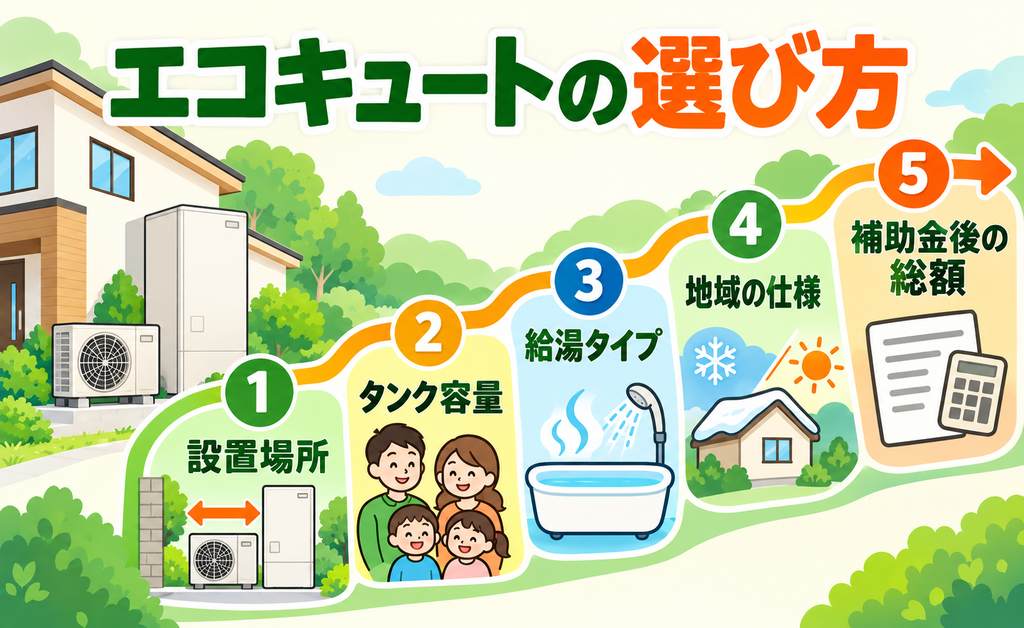 設置場所から補助金後の総額までの選び方5ステップ