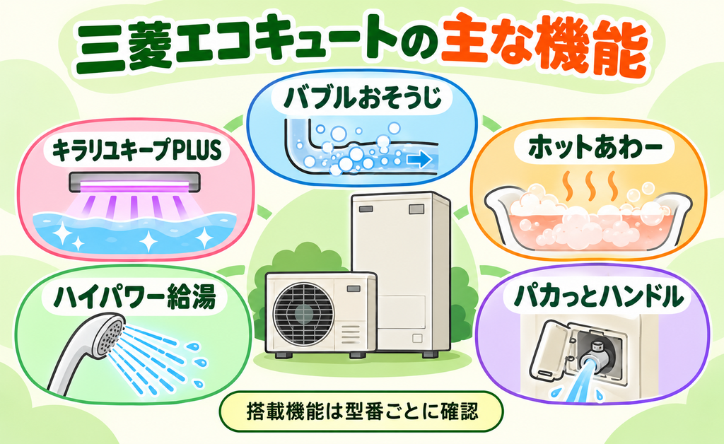 三菱エコキュートの主な5機能と型番確認の注意