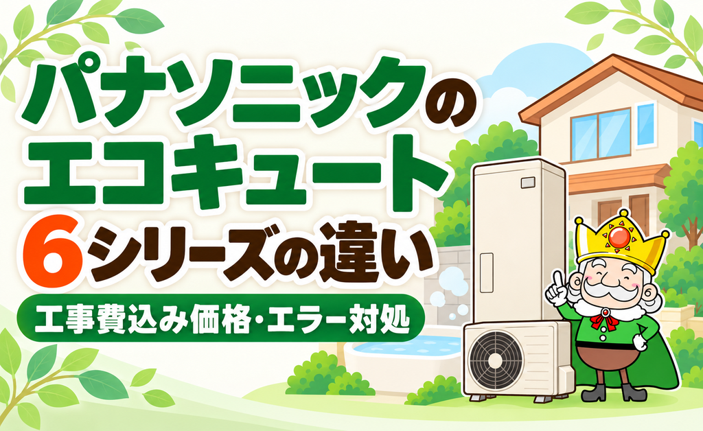 パナソニックのエコキュート6シリーズの違いを紹介するイラスト